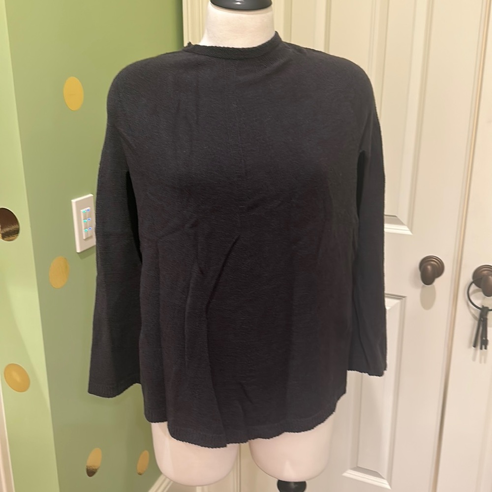 Cape… dark charcoal with gray silk ribbon tie @ back of neck